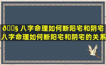 🐧 八字命理如何断阳宅和阴宅「八字命理如何断阳宅和阴宅的关系」